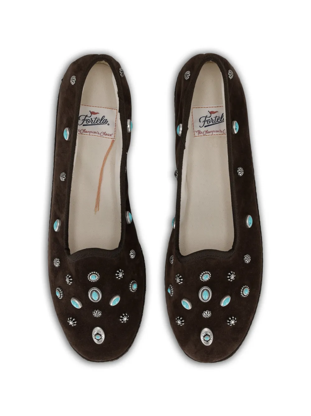 Fortela Frutate Suede Ballet Flats in Brown, view 3