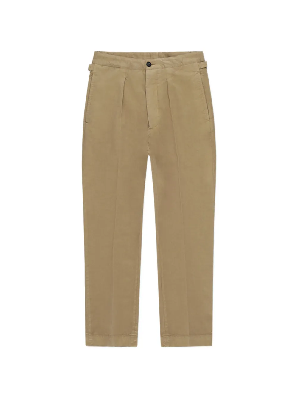 Fortela Oklahoma front-pleated waist-adjuster trousers - Toni neutri