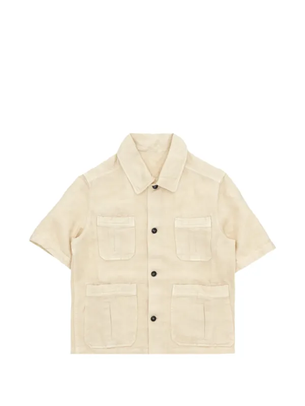 Fortela Bohem Patch-pockets Shirt in Neutrals