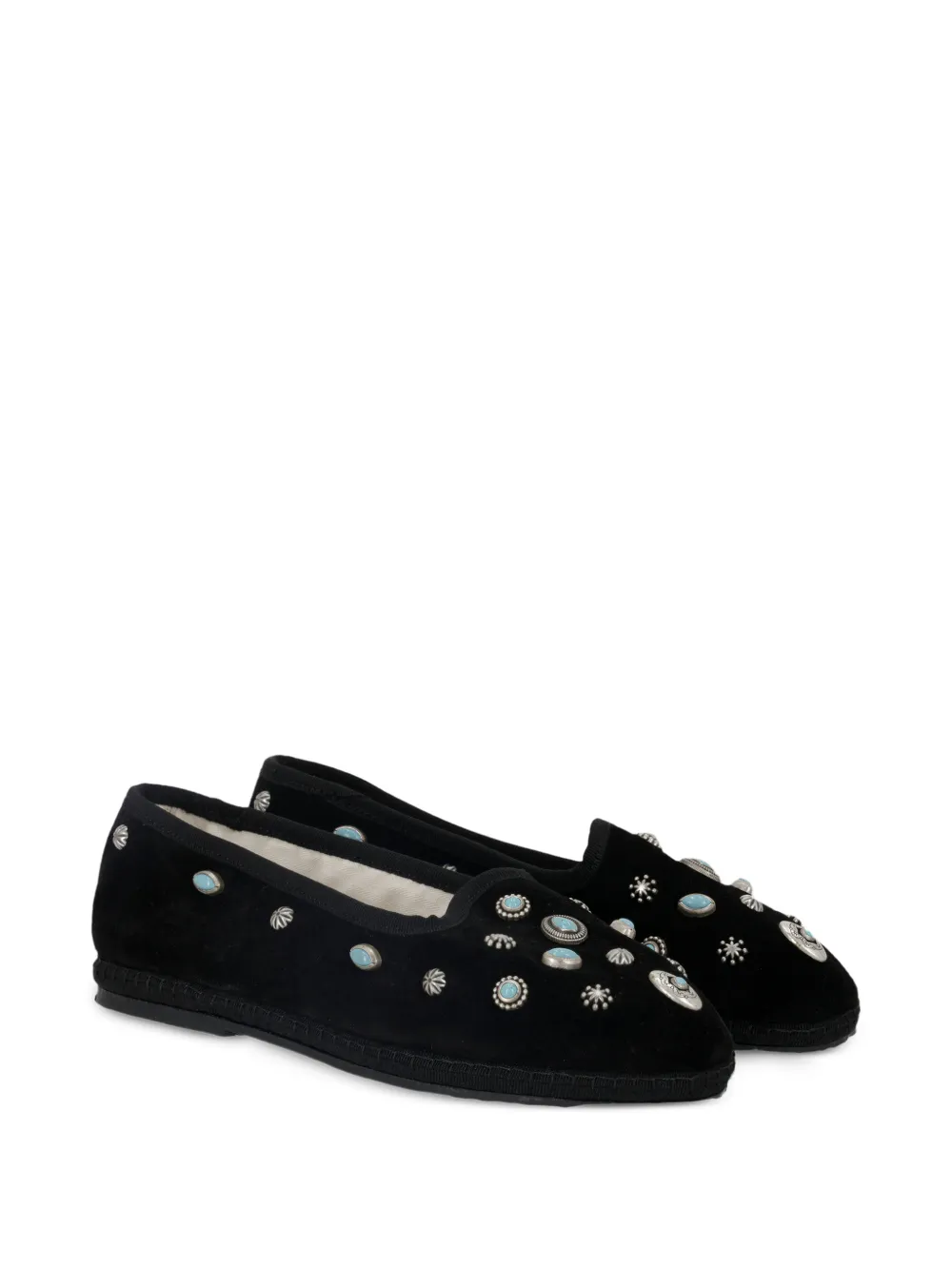  Fortela Frutate Suede Ballet Flats - Black 