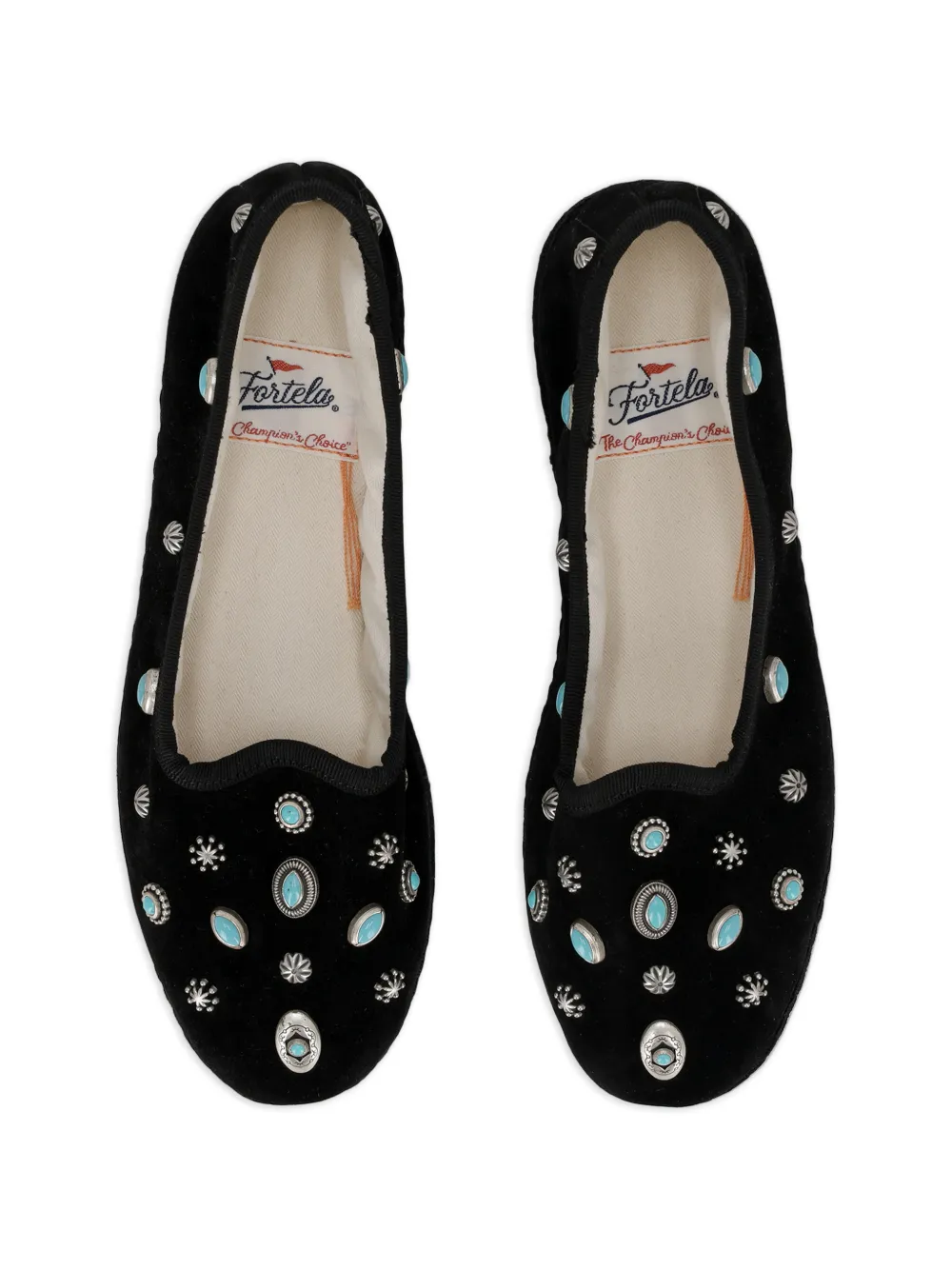  Fortela Frutate Suede Ballet Flats - Black 