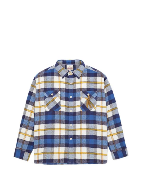Fortela Mescal Plaid Pattern Shirt in Blue