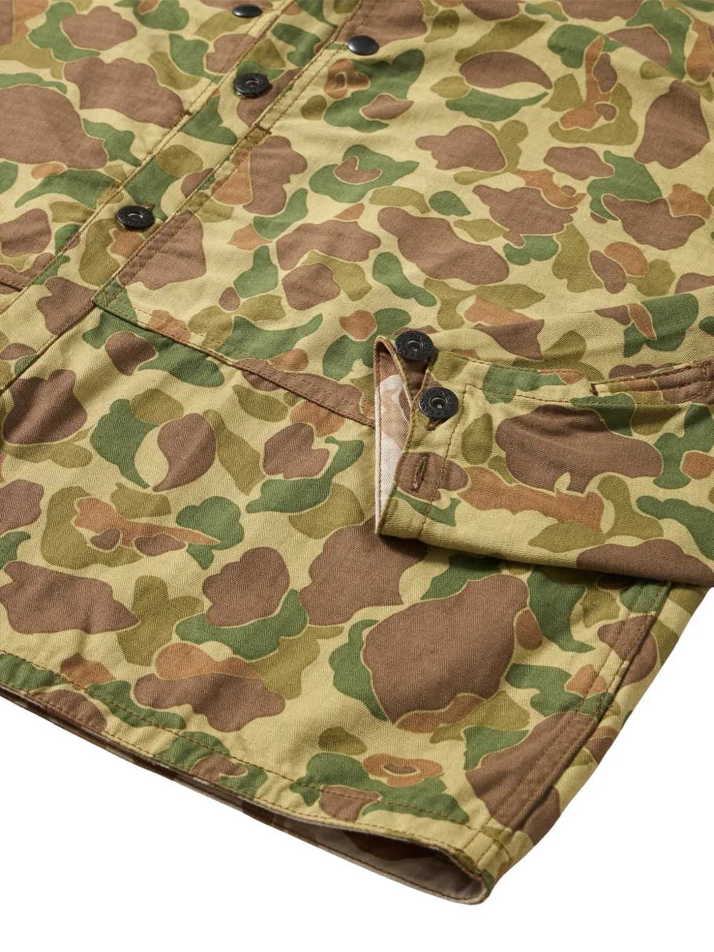 Camouflage Front-Pocket Overshirt