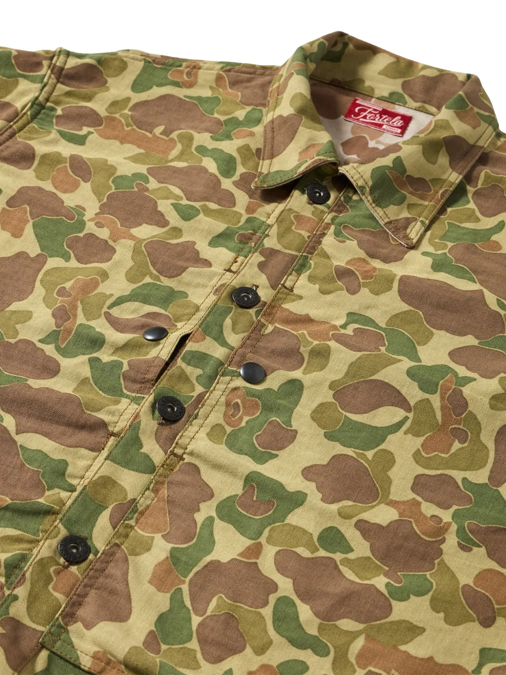 Camouflage Front-Pocket Overshirt