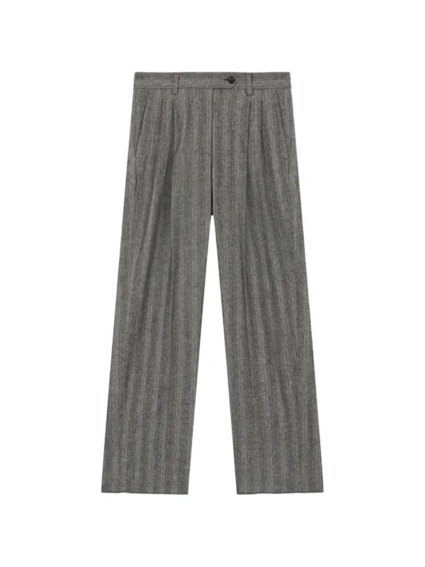 Fortela Jem Pinstrip Trousers in Grey