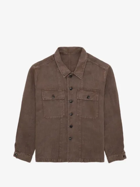 Fortela front pockets logo button shirt