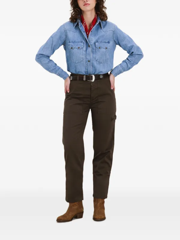 Fortela Fatigue Patch-pockets Trousers in Brown