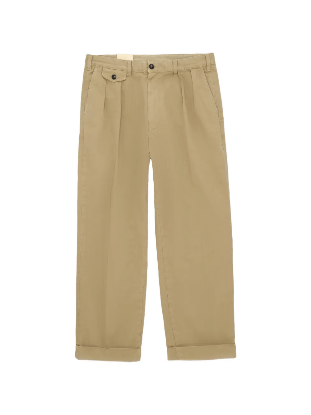 Fortela Seattle Herringbone Cotton Pleated Trousers In Brown