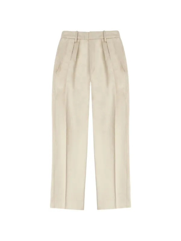 Fortela Janet Pleat High-waist Trousers in Neutrals
