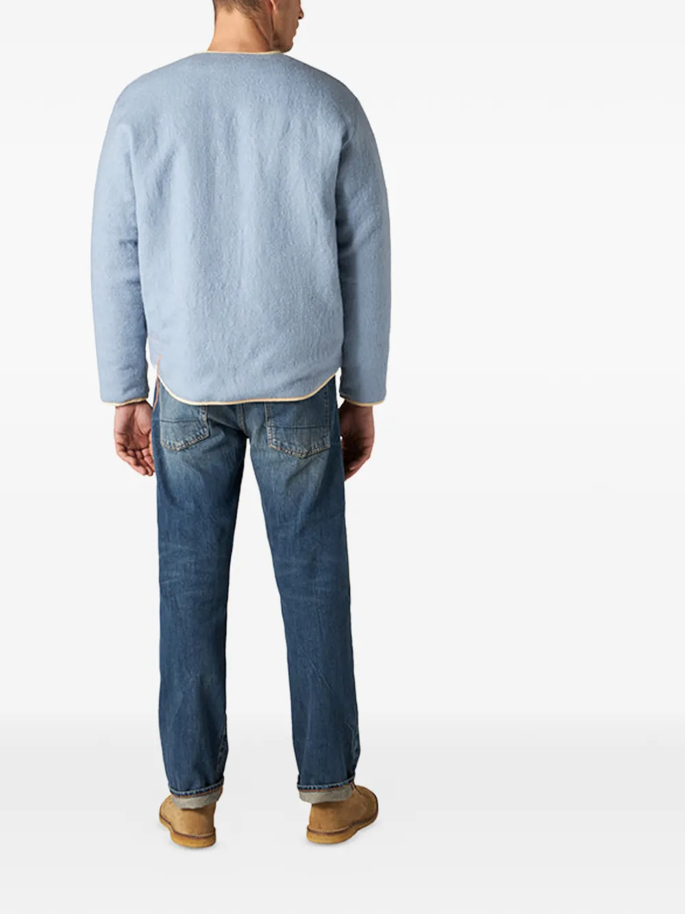 Fortela Wollen jack met opgestikte zak Blauw