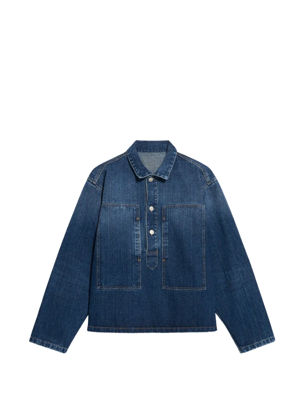 Fortela Fuego square-pocket button overshirt - Blu