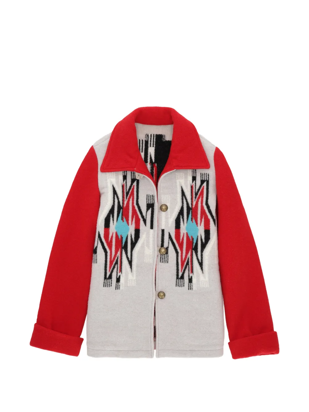 Fortela patterned button-fastening jacket - Grigio