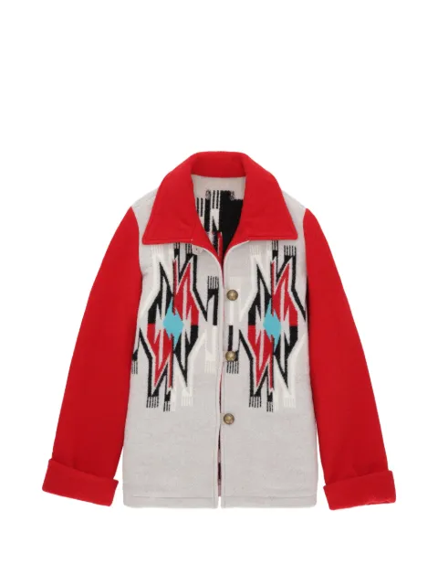 Fortela patterned button-fastening jacket