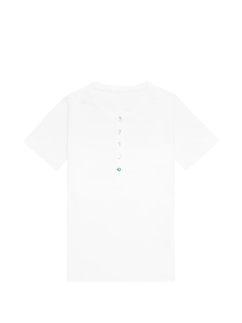 Fortela Coralie Mother-of-pearl Button T-shirt In White