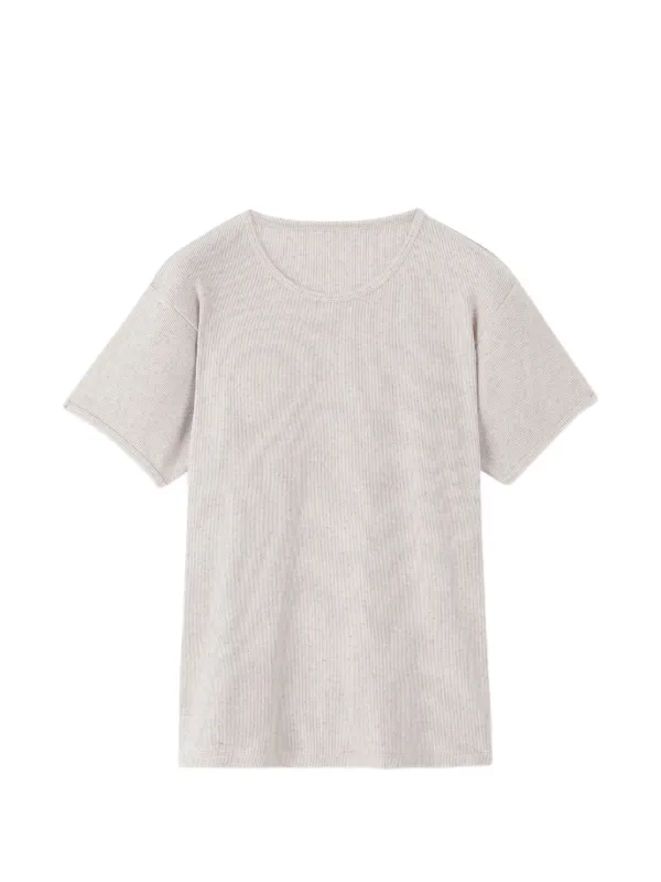 Fortela Short-sleeves Cotton T-shirt in Neutrals