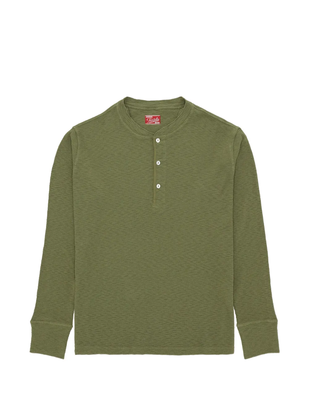 Fortela Amish waffle-knit Henley T-shirt - Verde