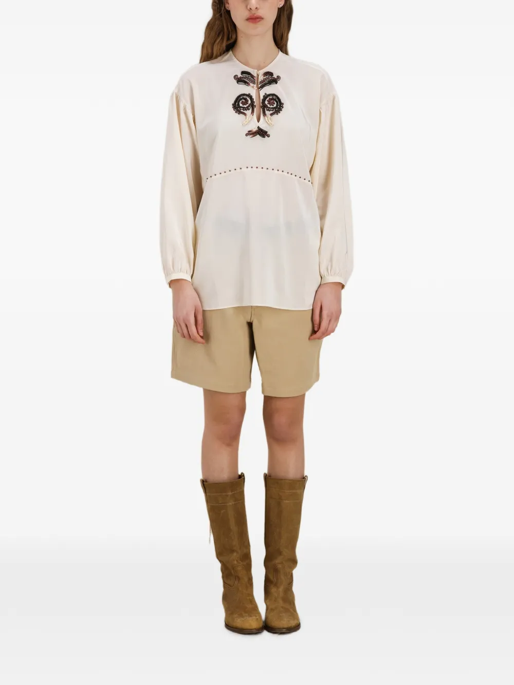  Fortela Allegras Embroidered Blouse - Neutrals 