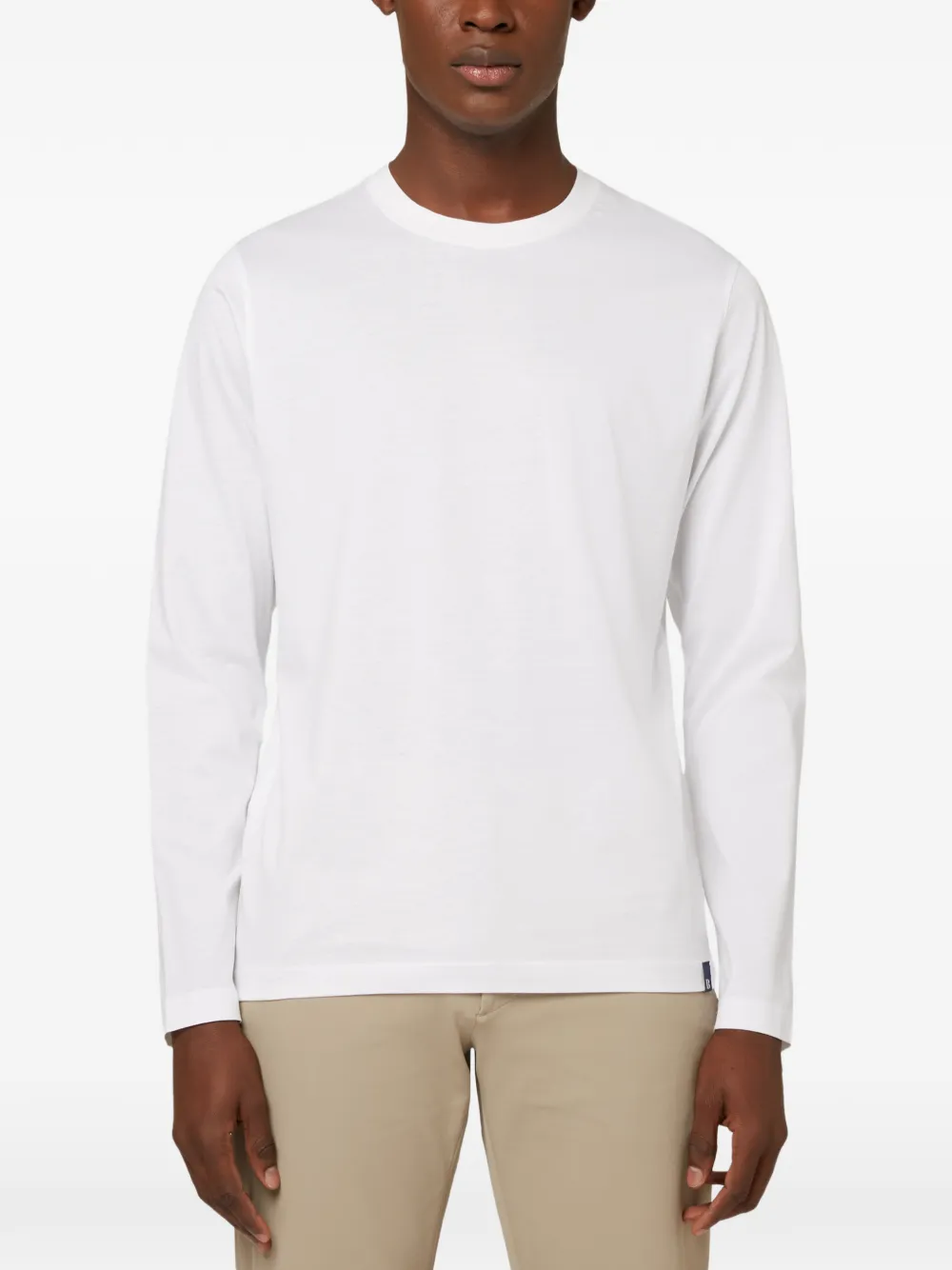 Boggi Milano Pima katoenen jersey T-shirt met lange mouwen Wit