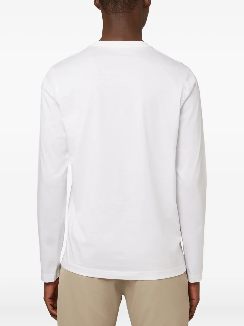 Boggi Milano Pima katoenen jersey T-shirt met lange mouwen Wit