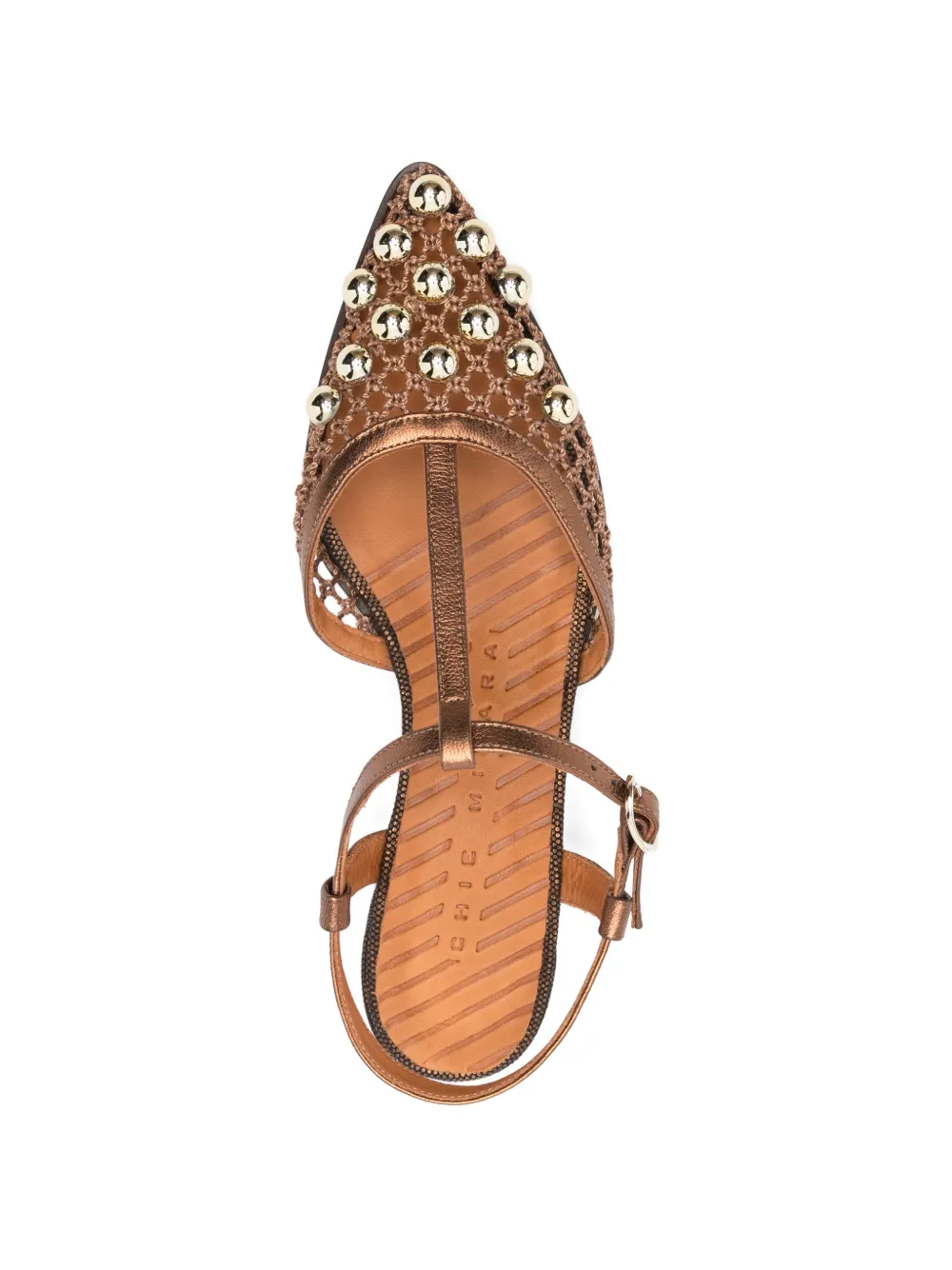 Chie Mihara Hagila pumps met studs en hak Bruin