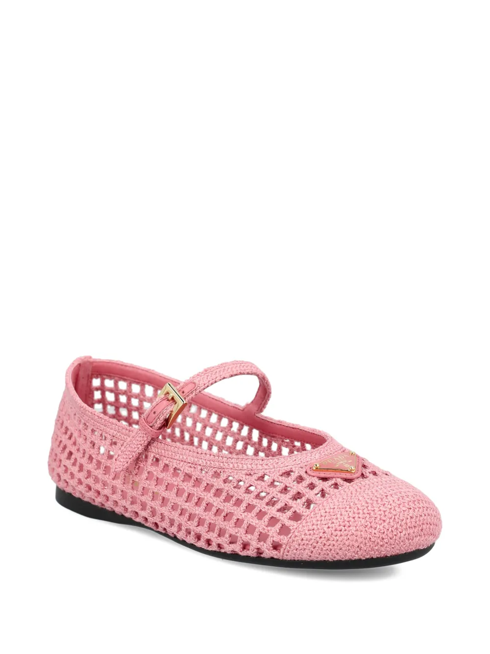 Prada buckled-fastening ballerina shoes Roze