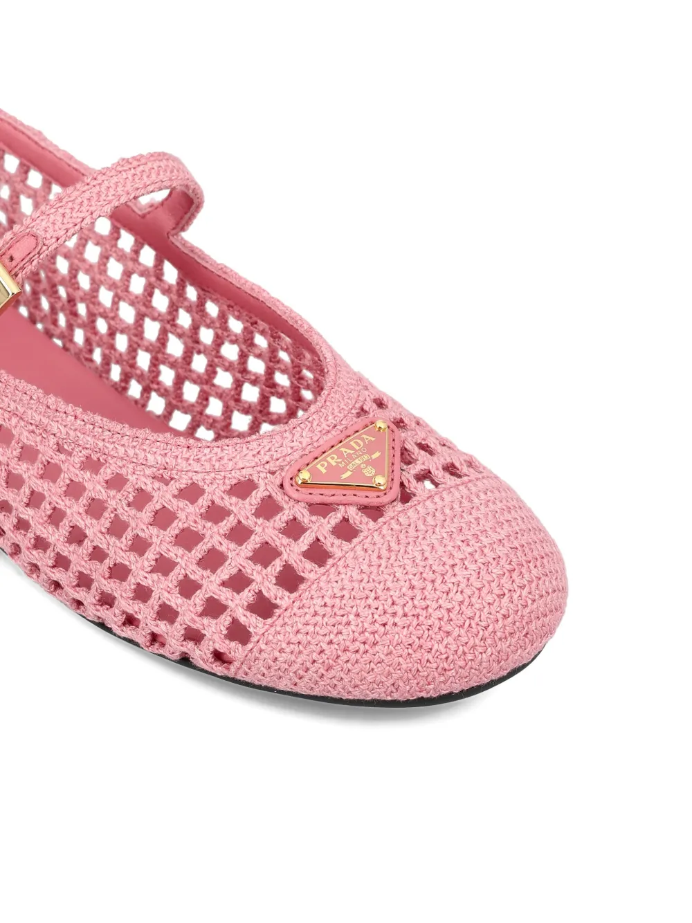 Prada buckled-fastening ballerina shoes Roze