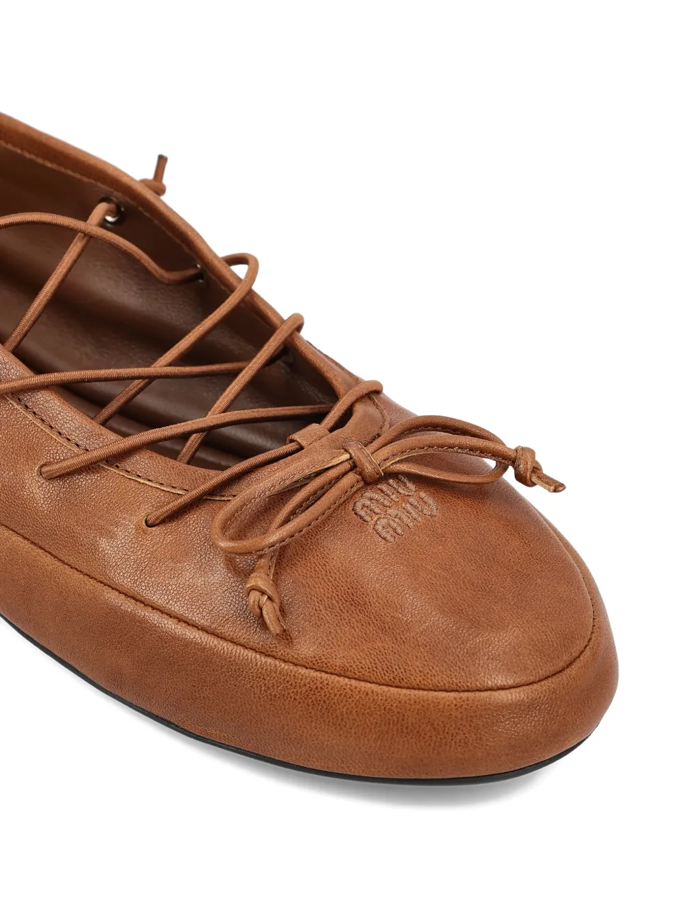 Miu Ballerina's met veters Bruin