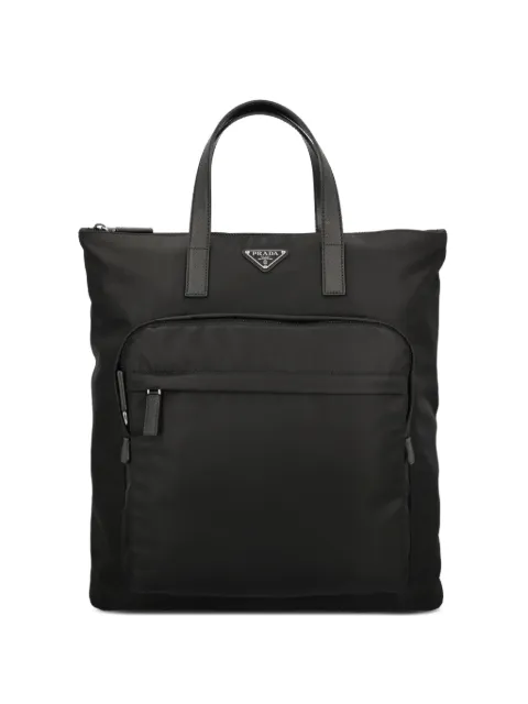 Prada logo-plaque tote bag