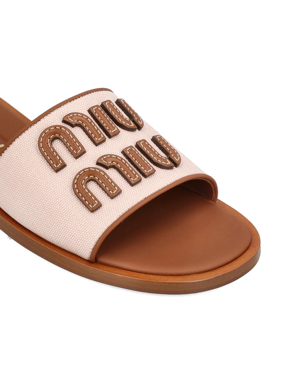 Miu Sandalen verfraaid met logo Beige