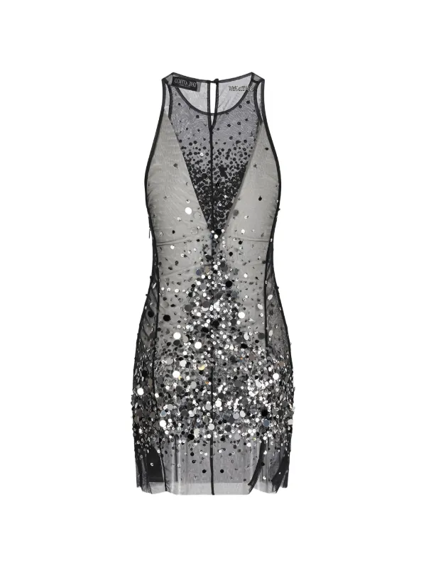 attico sequin mini dress The Attico Allium Sequin Halter Mini Dress