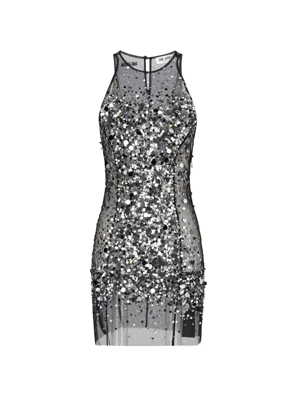 The Attico tulle sequin-embellished mini dress - Nero