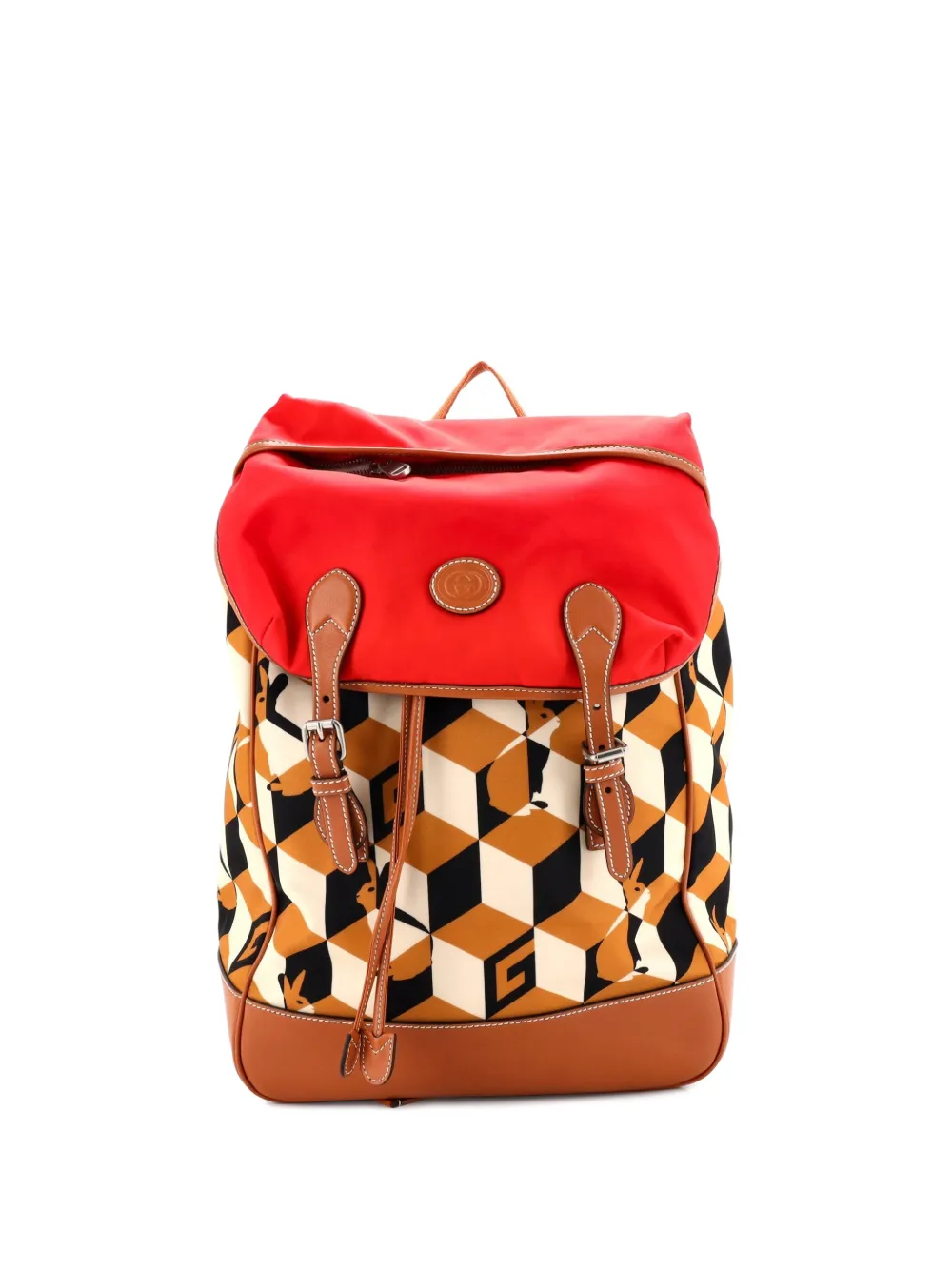 Gucci Pre-Owned Zaino GG in nylon, tela e pelle con applicazione - Multicolore