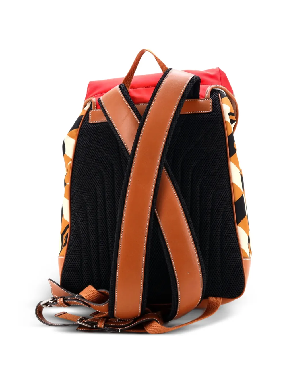 Interlocking G Patch Flap Buckle Printed Nylon With Canvas And Leather Backpack