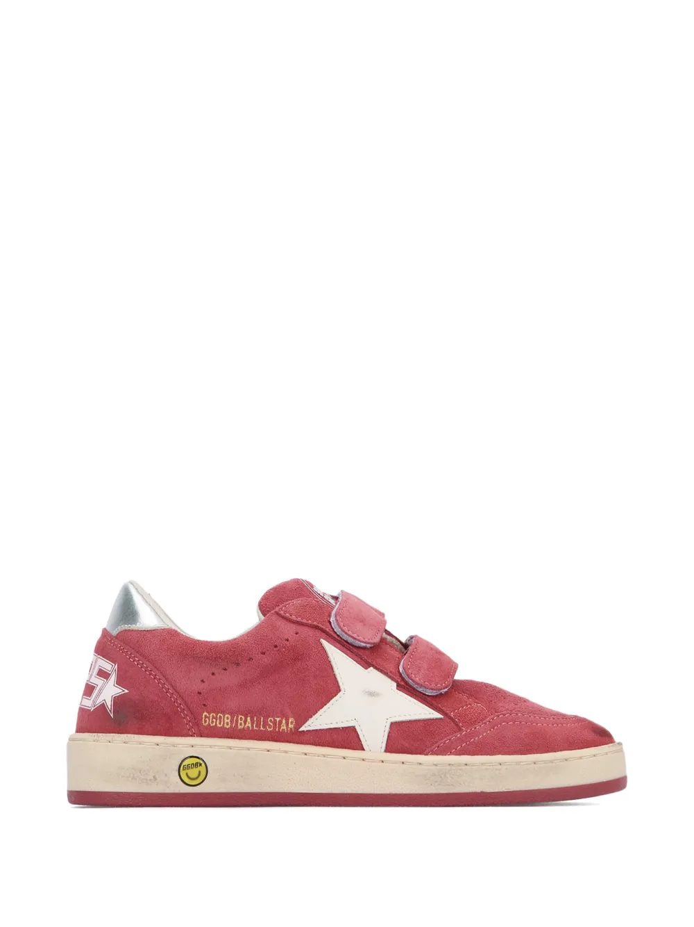 Golden Goose Kids touch-strap star-detail suede sneakers Rood