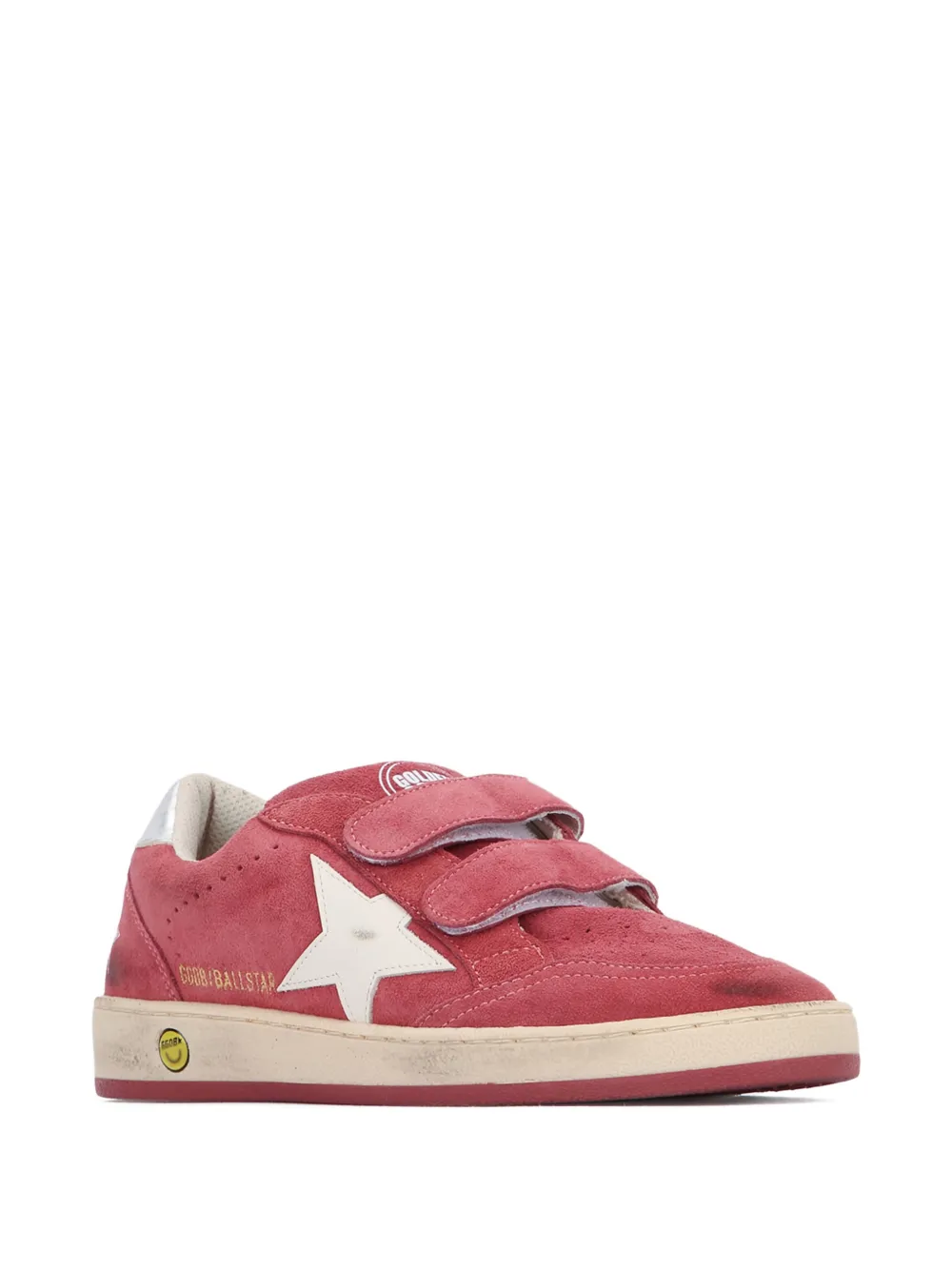 Golden Goose Kids touch-strap star-detail suede sneakers Rood