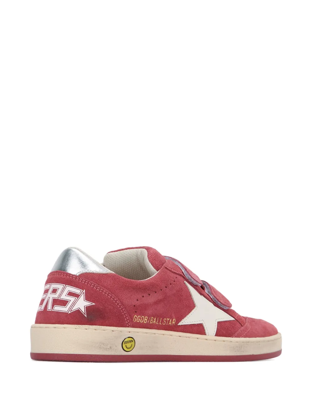 Golden Goose Kids touch-strap star-detail suede sneakers Rood