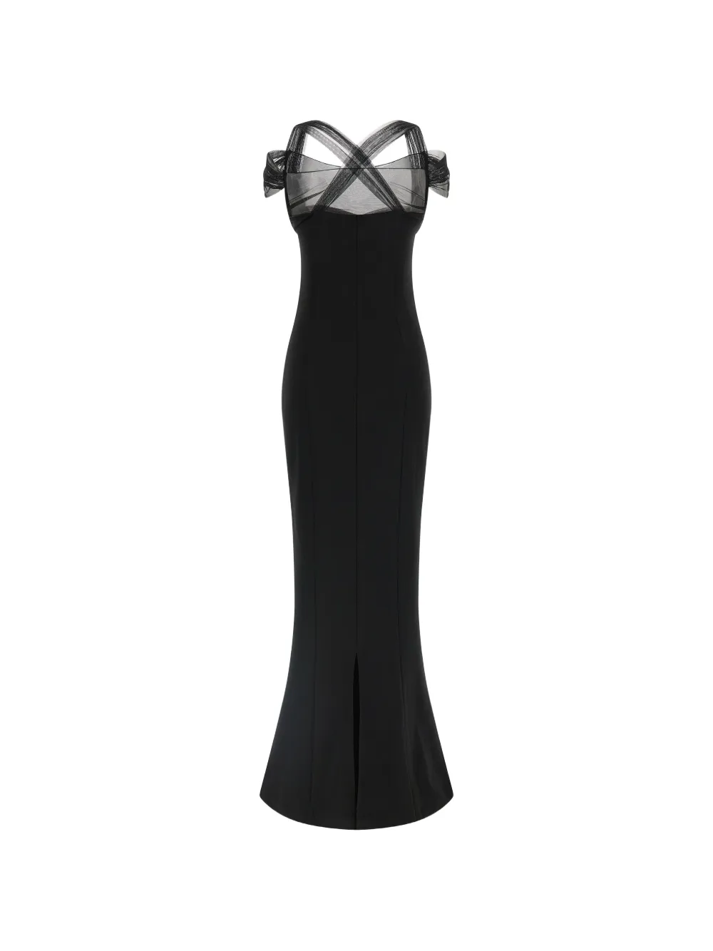 Draped Tulle Maxi Dress