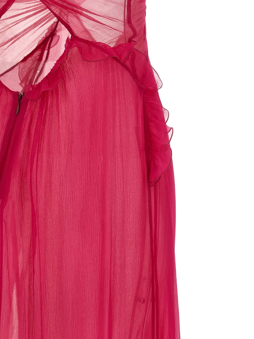  Nensi Dojaka Ruffled Cutout Gown - Red 