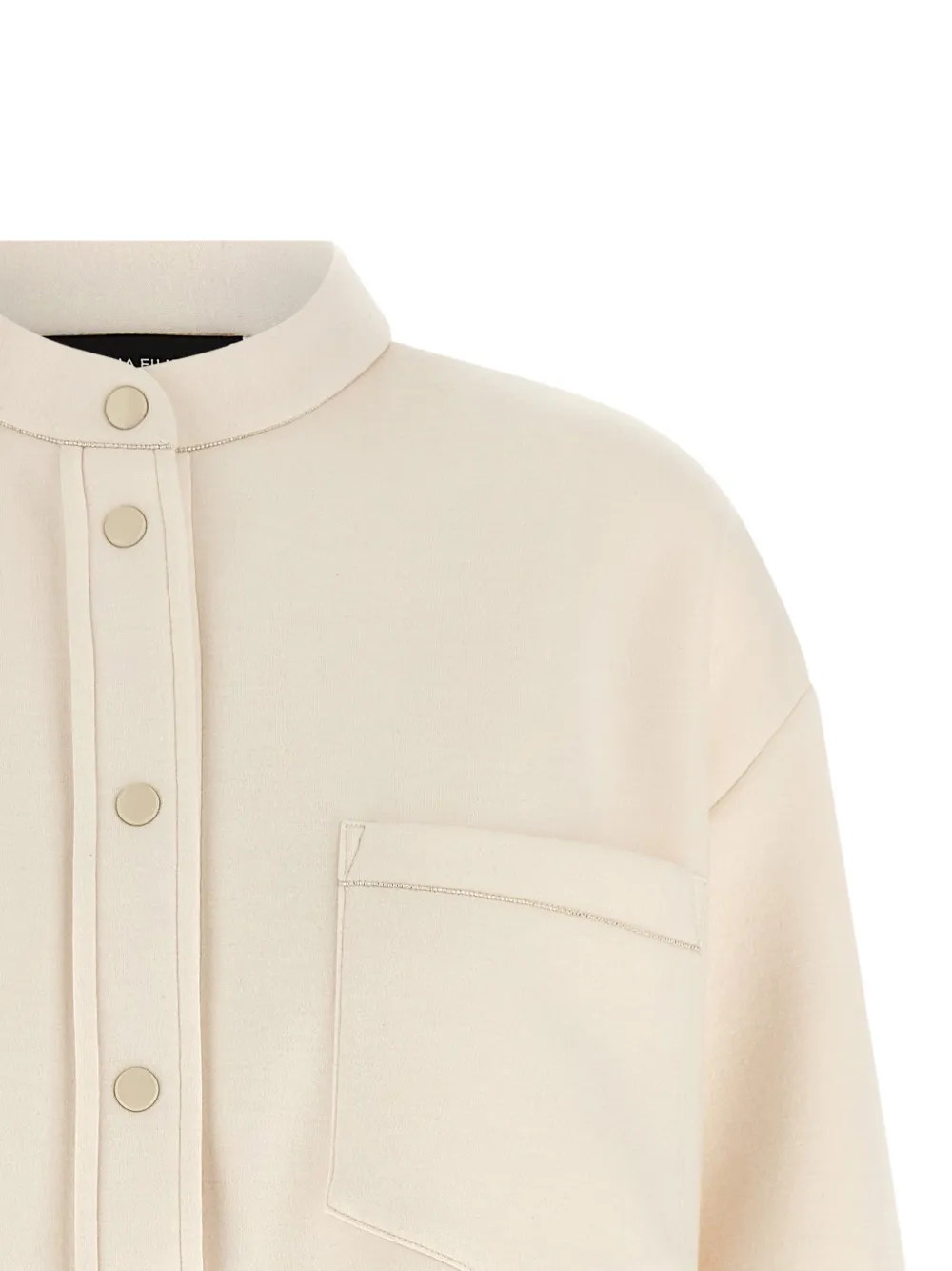 Fabiana Filippi Blouse met ronde opstaande kraag Beige
