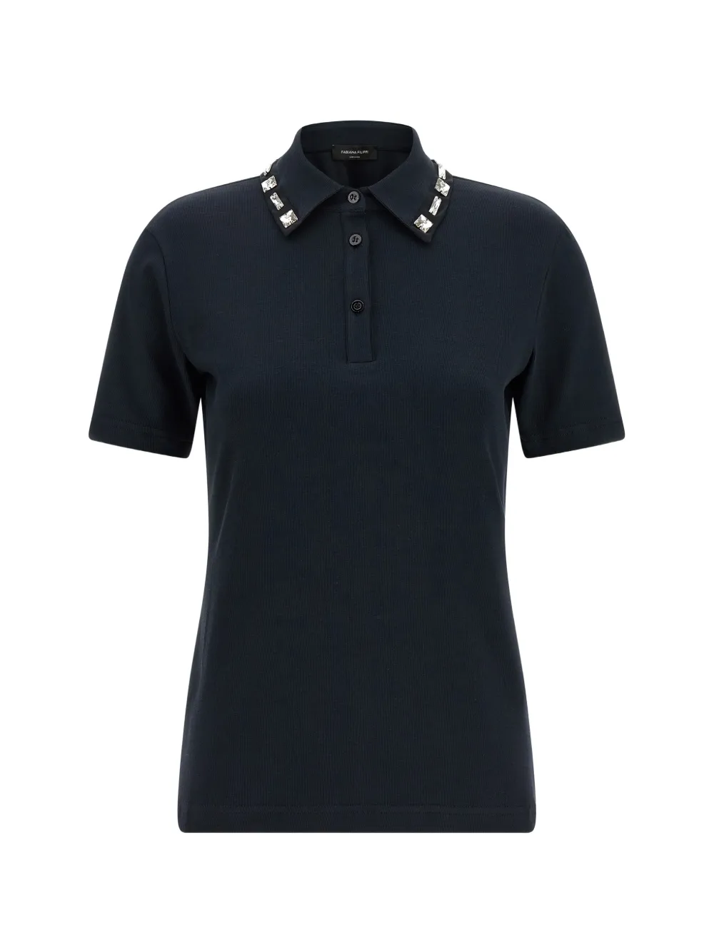 Fabiana Filippi crystal-embellished polo top - Blu