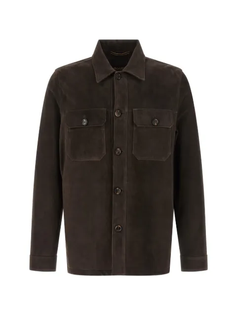 Moorer Klaus suede overshirt