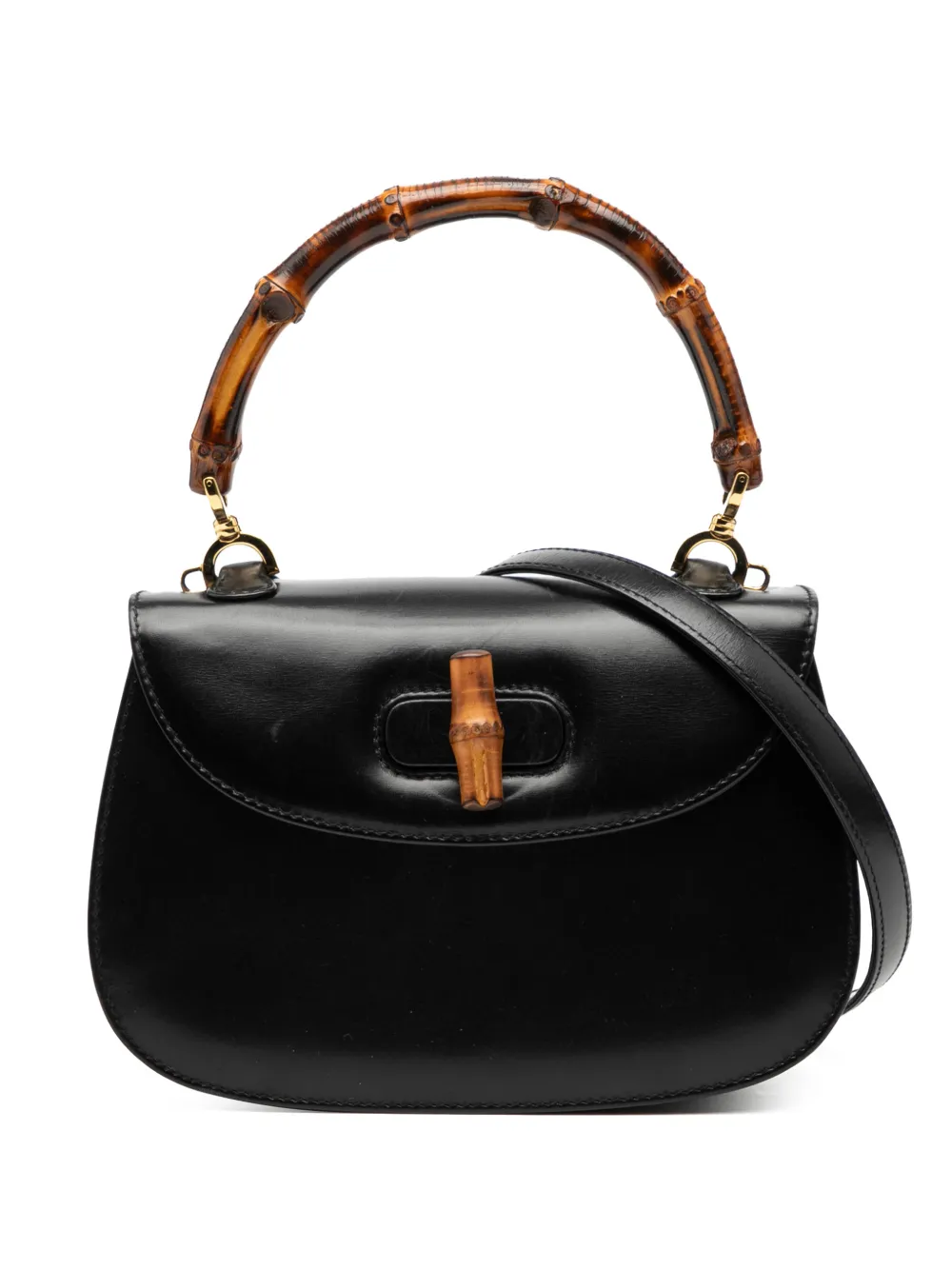 Gucci Pre-Owned 20th Century Calfskin Bamboo Night satchel - Nero