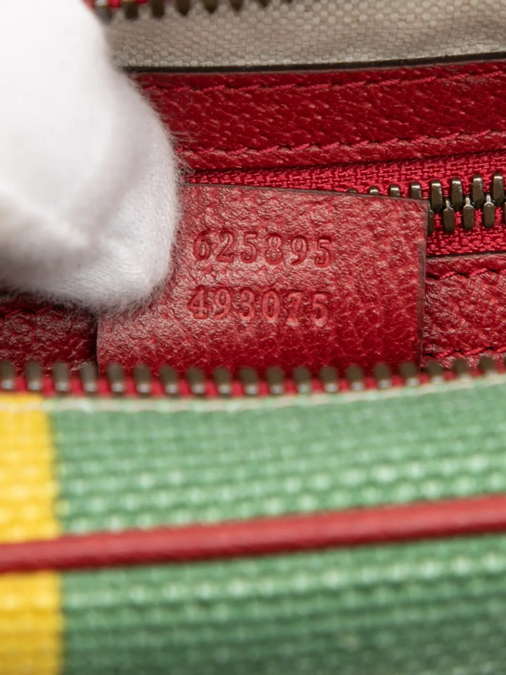 【✨良品✨】GUCCI シルヴィ バイアデラ ストライプ クラッチバッグ Gucci Pre-Owned 2016-2025 バイアデラ キャンバス ストライプ ベルト