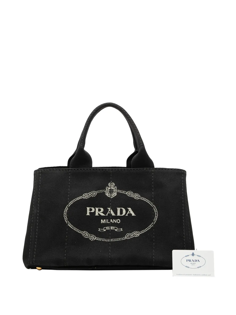 Prada Pre-Owned 2013-2025 Canvas Canapa Logo Satchel | Black