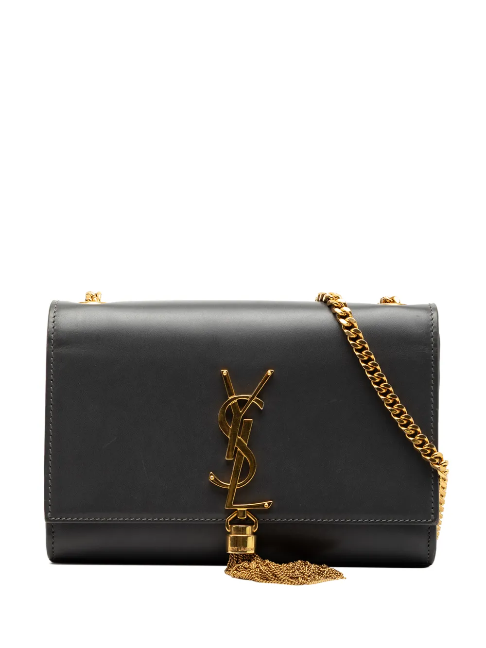 Saint Laurent Pre-Owned 2018 Small Smooth Calfskin Classic Monogram Kate Tassel crossbody bag - Grigio