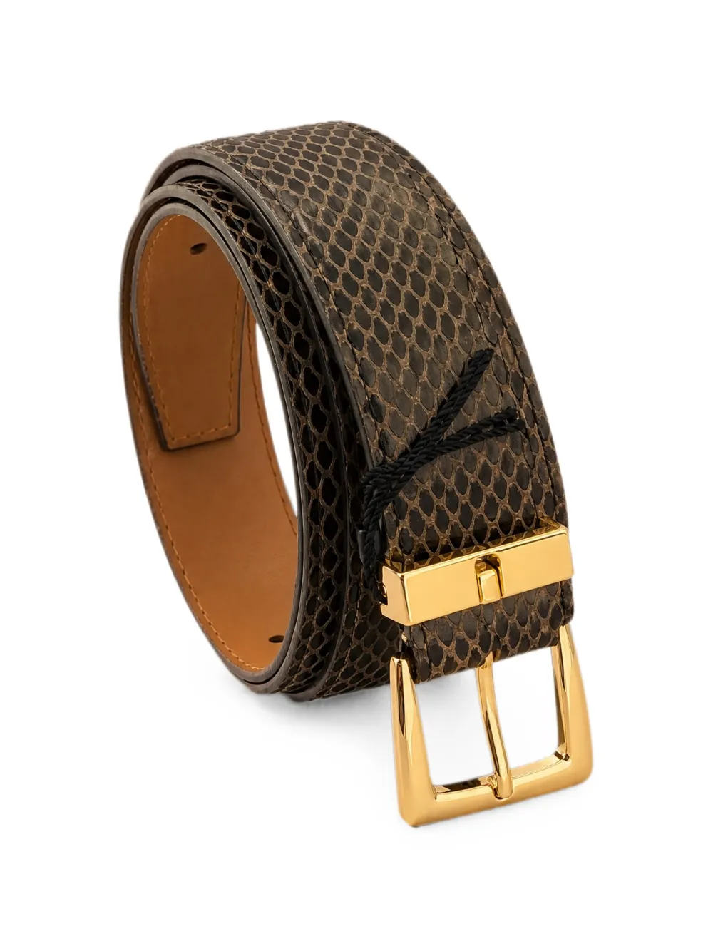 Elisabetta Franchi Snakeskin-effect Buckle-fastening Belt In Brown