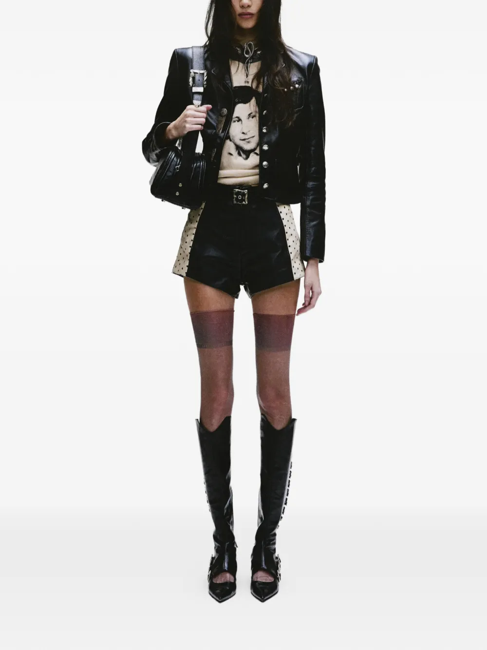  Enfants Riches Déprimés Button-fastening Leather Jacket - Black 
