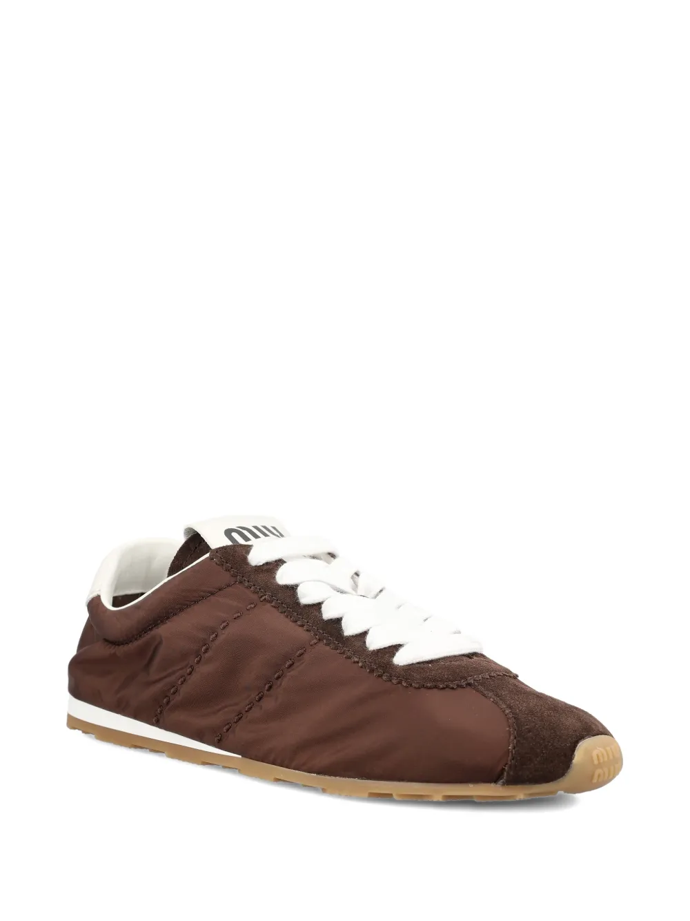 Miu Plume lace-up fastening sneakers Bruin