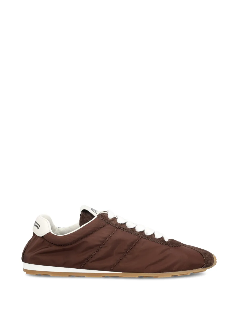 Miu Plume lace-up fastening sneakers Bruin