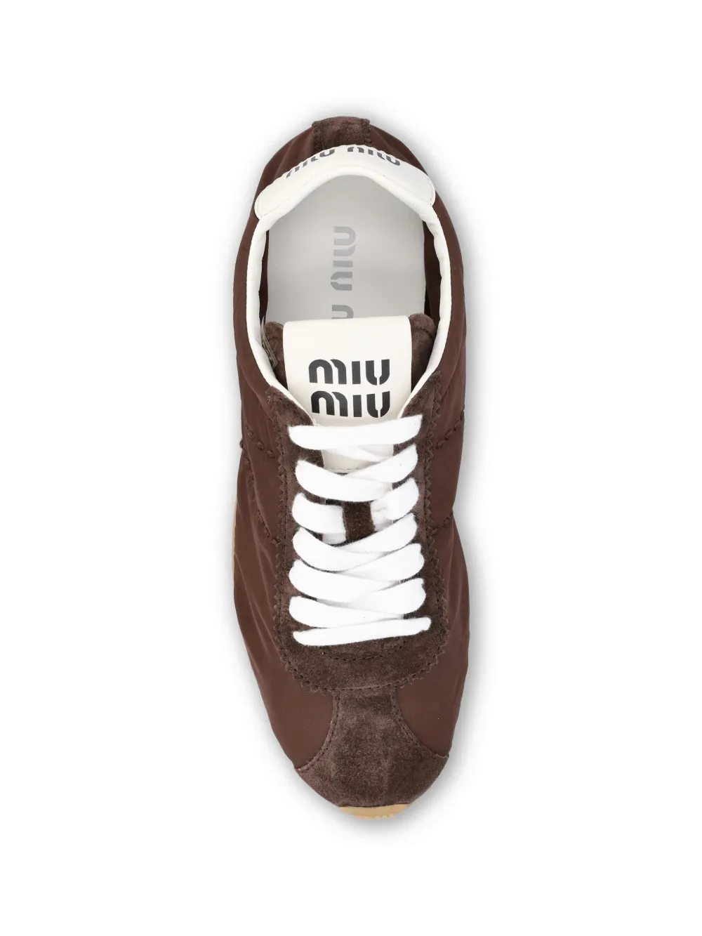 Miu Plume lace-up fastening sneakers Bruin